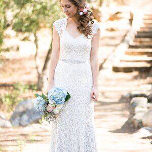BHLDN Anthropologie Dress, Tadashi Shoji, Off-white, Size 00 petite